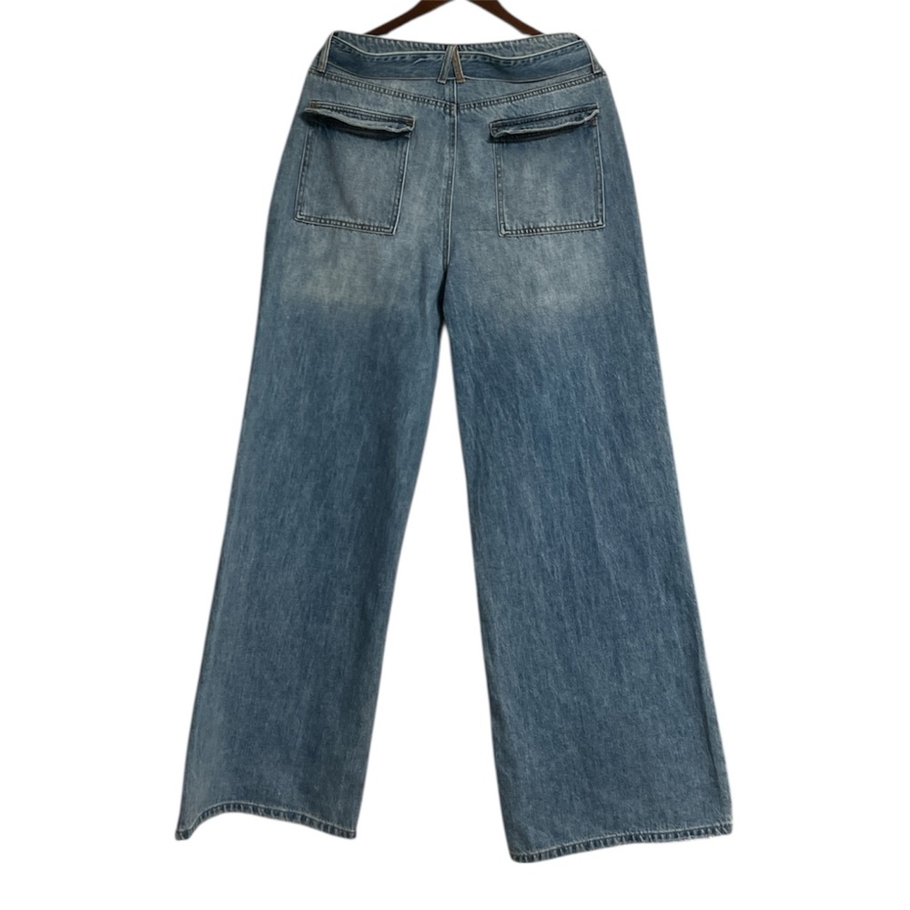 Fashion Nova No Limit Belted Wide Leg Jeans Size 13/32 Medium Wash Cotton NWT - Picture 2 of 10
